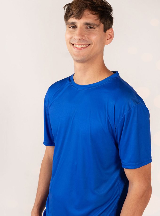 Royal Blue Crew Neck T-Shirt - Dry Fit Gold Victory