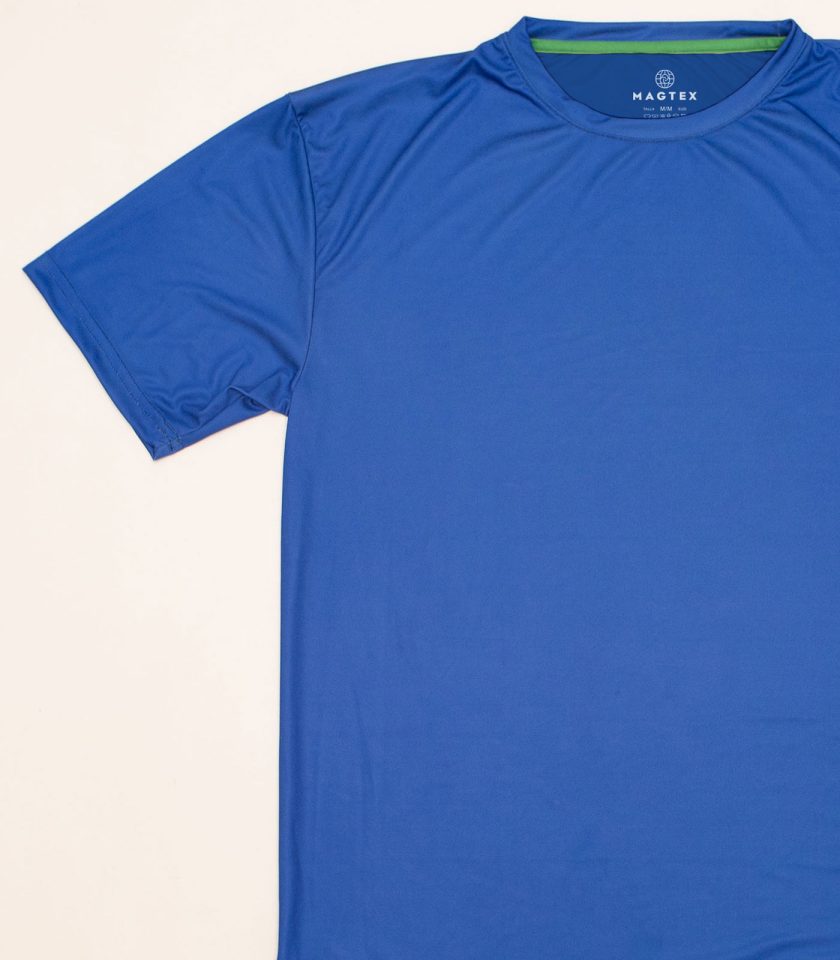 Royal Blue Crew Neck T-Shirt - Dry Fit Gold Victory - Image 2