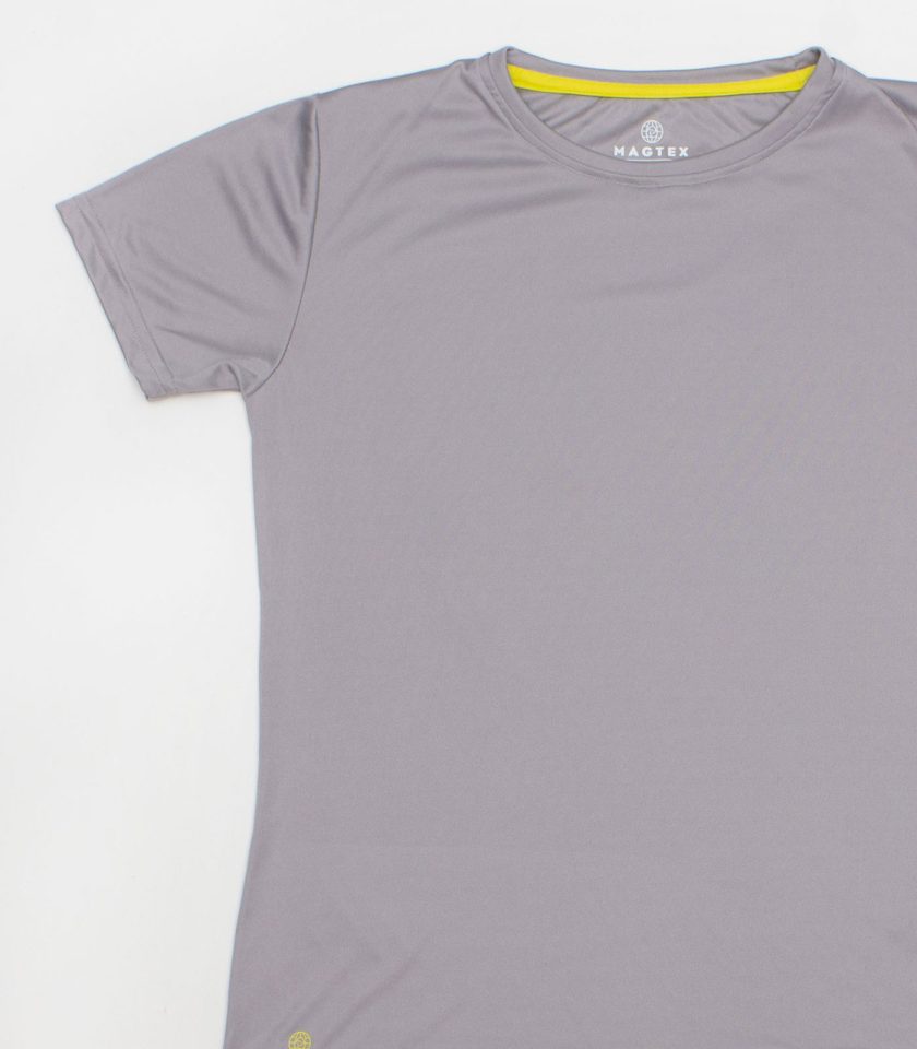Gray Crew Neck T-Shirt - Dry Fit Gold Victory - Image 2