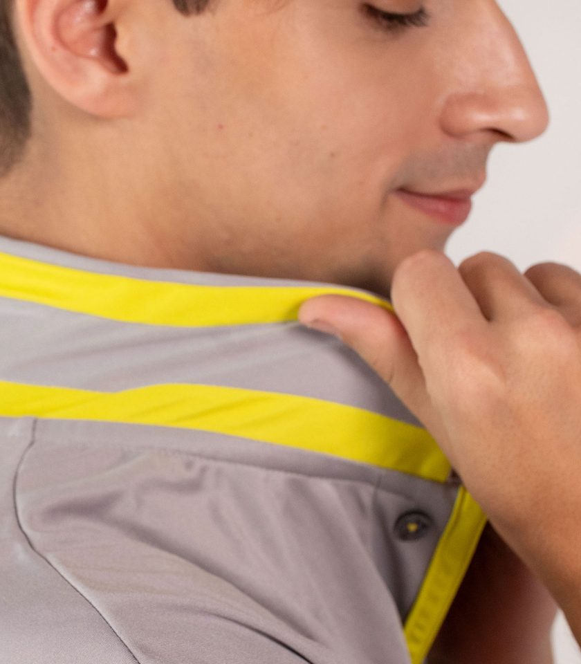 Gray Dry Fit Polo Shirt - Gold Champion - Image 4