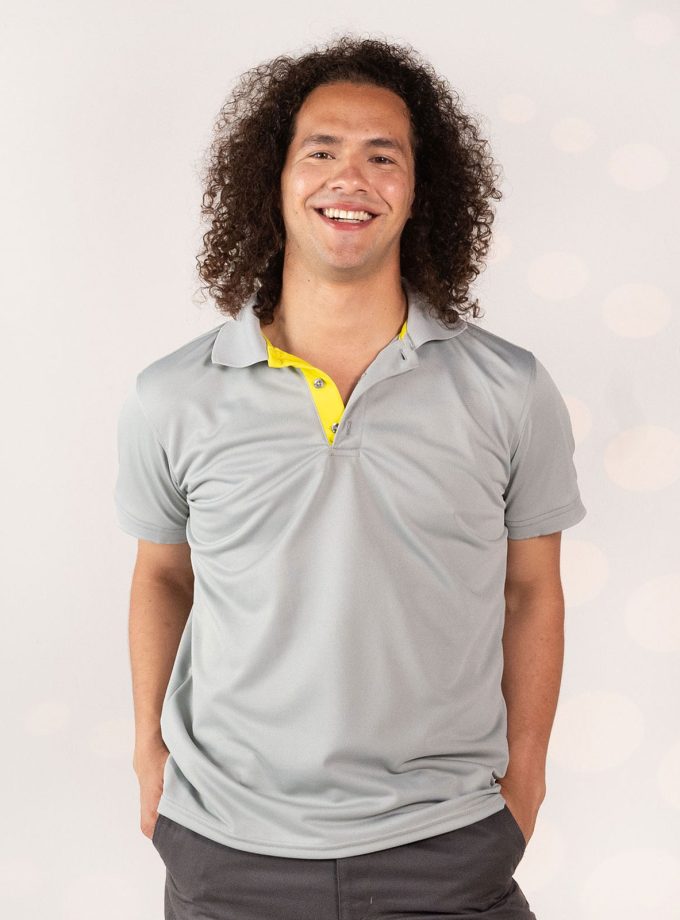 Men's Gray Pique Polo Shirt - Champ Fit