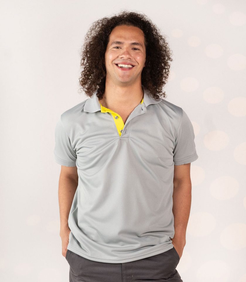 Men's Gray Pique Polo Shirt - Champ Fit
