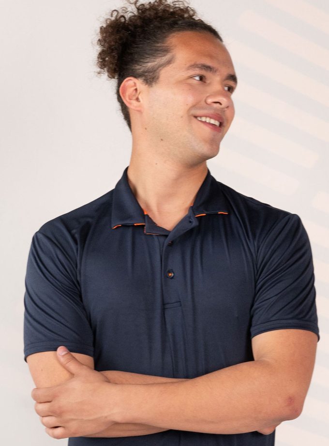 Navy Blue Dry Fit Polo Shirt - Gold Champion
