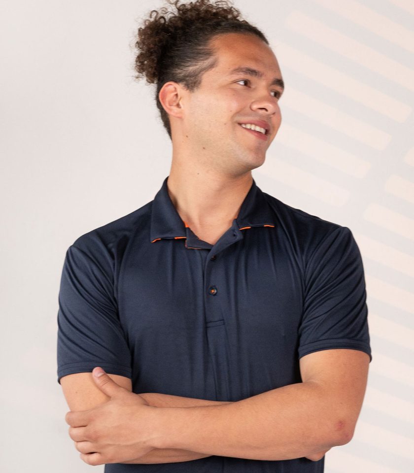 Navy Blue Dry Fit Polo Shirt - Gold Champion