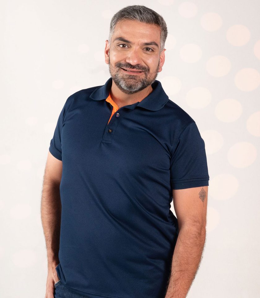 Men's Navy Blue Pique Polo Shirt - Champ Fit