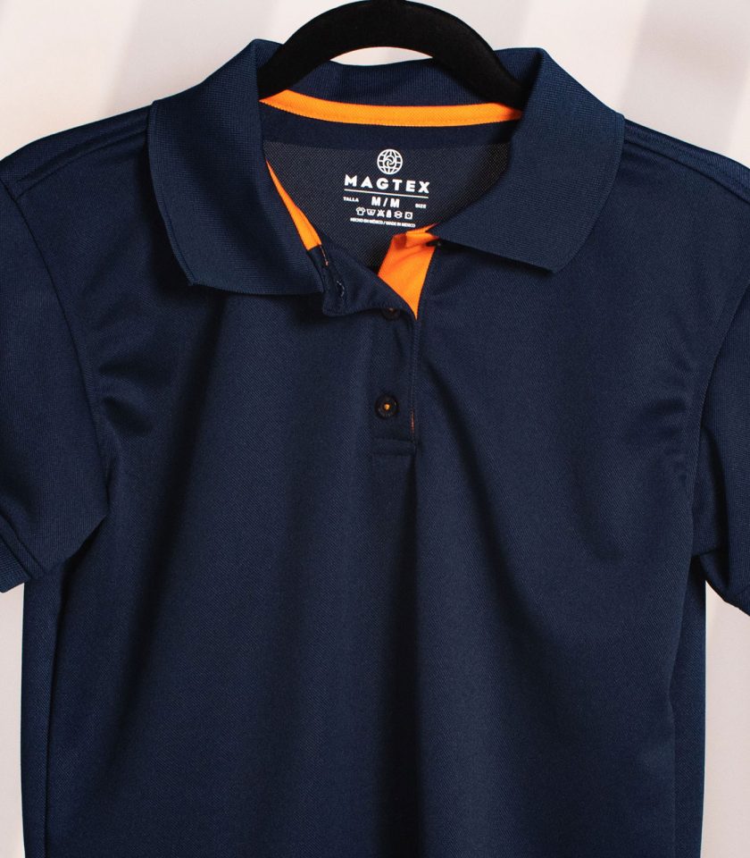 Men's Navy Blue Pique Polo Shirt - Champ Fit - Image 2