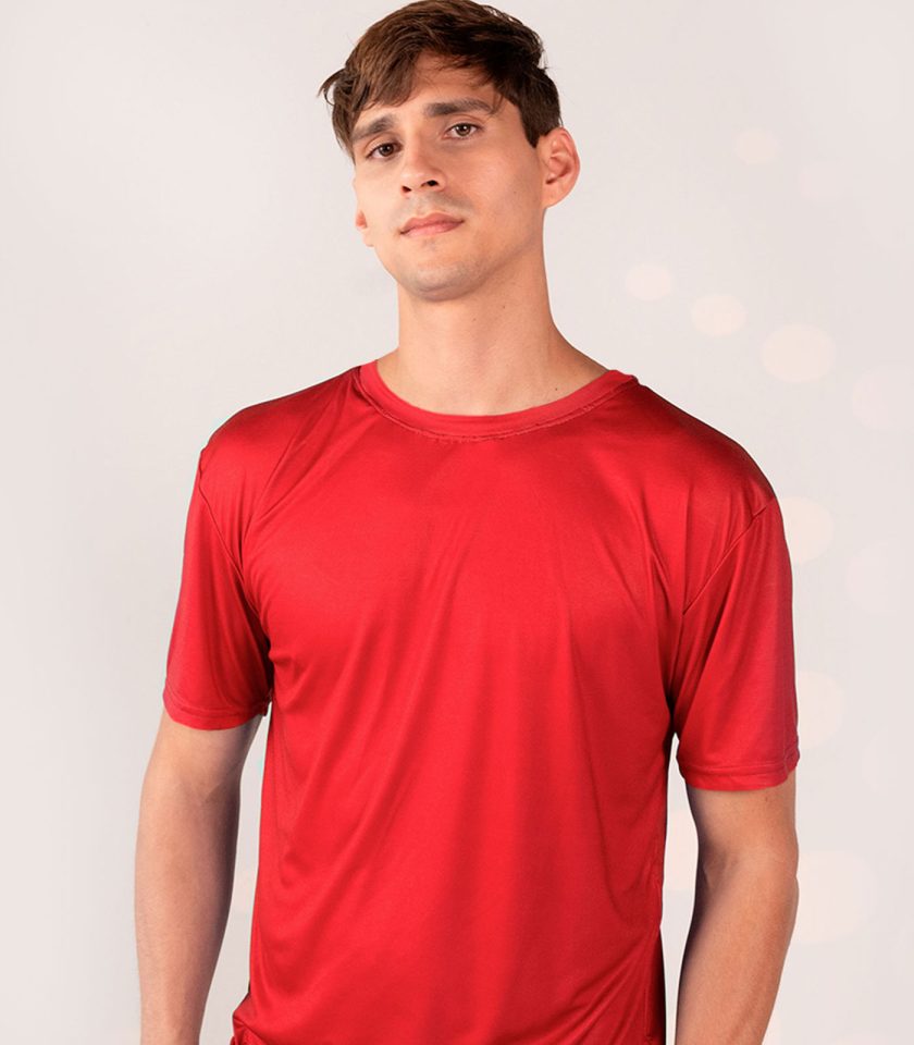 Red Crew Neck T-Shirt Dry Fit - Gold Victory