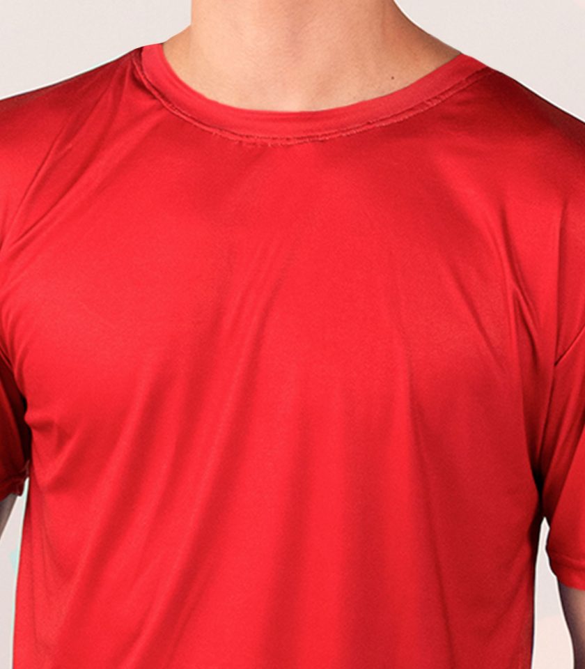 Red Crew Neck T-Shirt Dry Fit - Gold Victory - Image 2