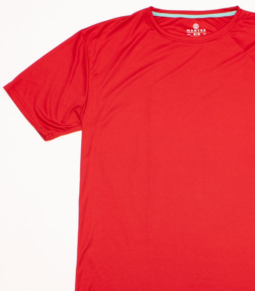 Red Crew Neck T-Shirt Dry Fit - Gold Victory - Image 3
