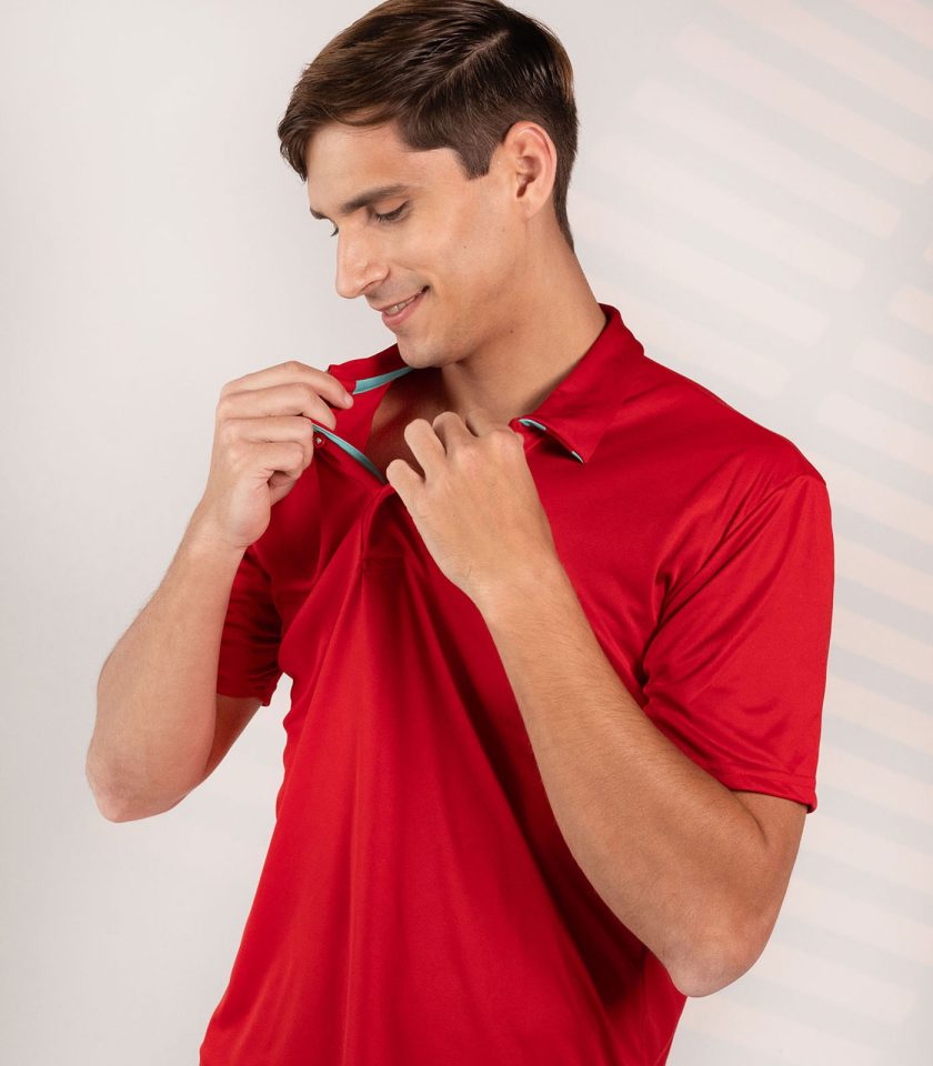 Red Dry Fit Polo Shirt - Gold Champion