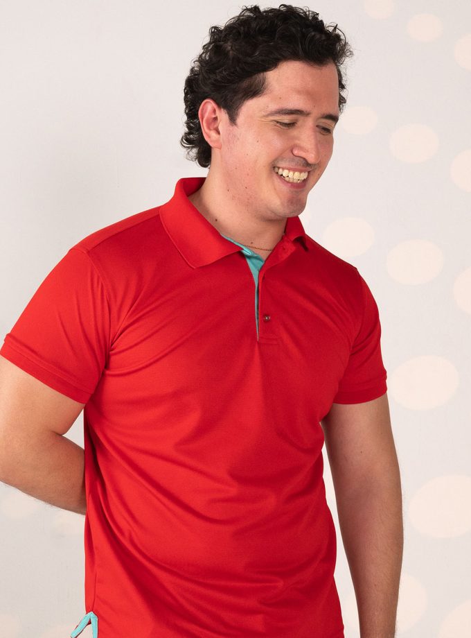 Men's Red Pique Polo Shirt - Champ Fit
