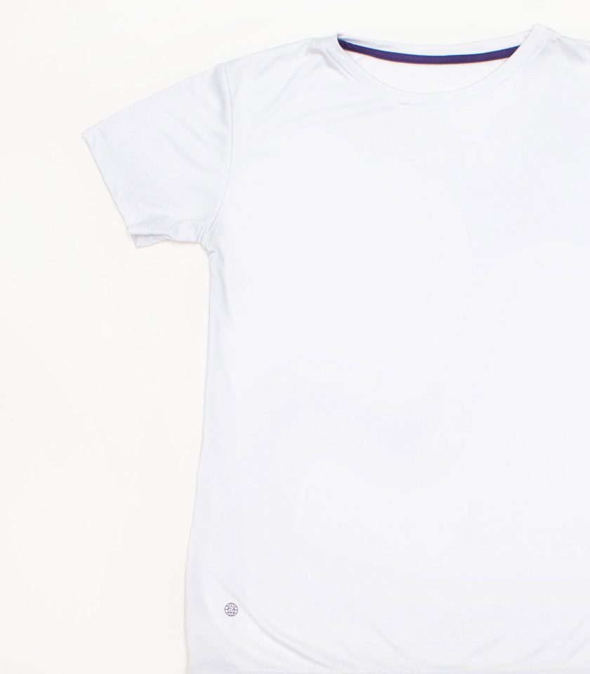 White Crew Neck T-Shirt Dry Fit - Gold Victory - Image 2