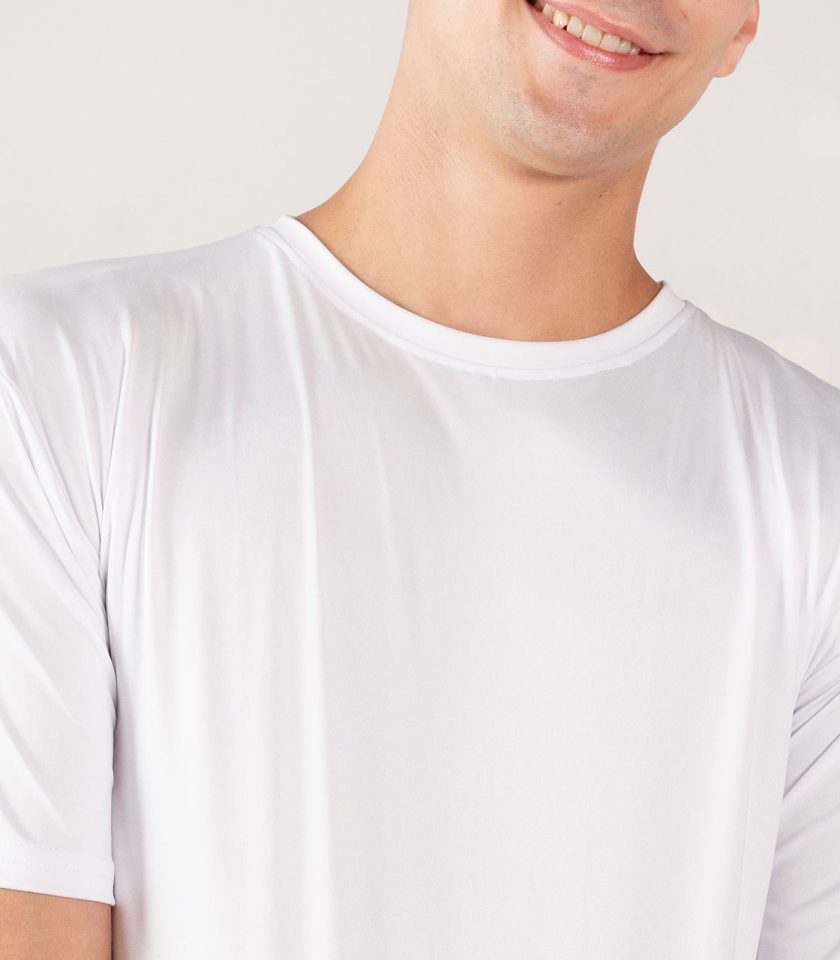 White Crew Neck T-Shirt Dry Fit - Gold Victory - Image 3
