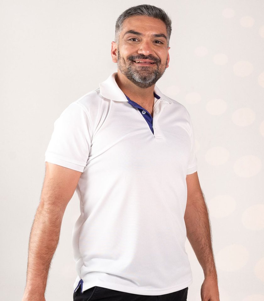 Men's White Pique Polo Shirt - Champ Fit