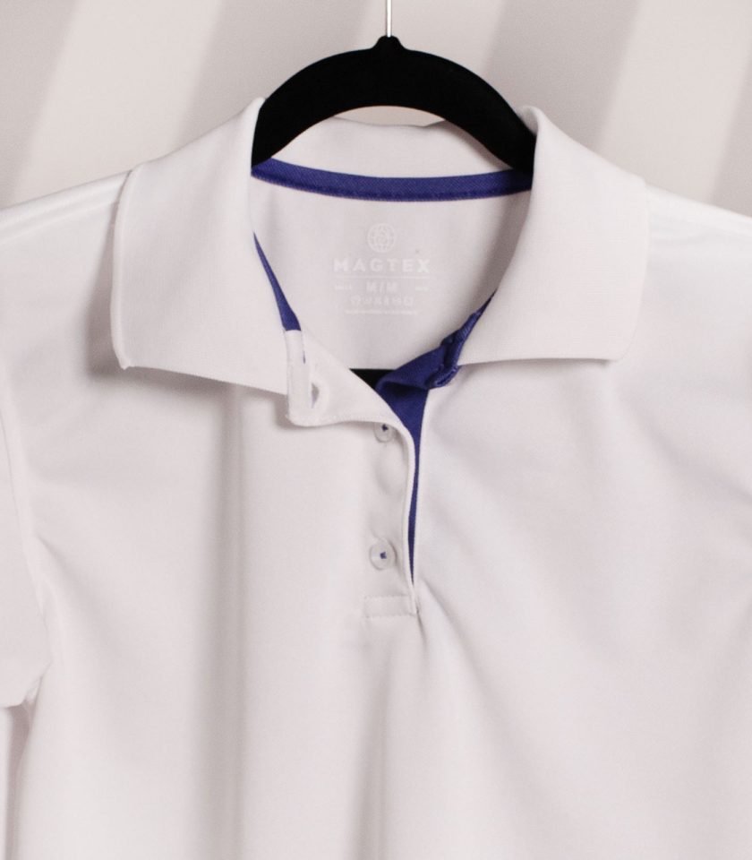 Men's White Pique Polo Shirt - Champ Fit - Image 2