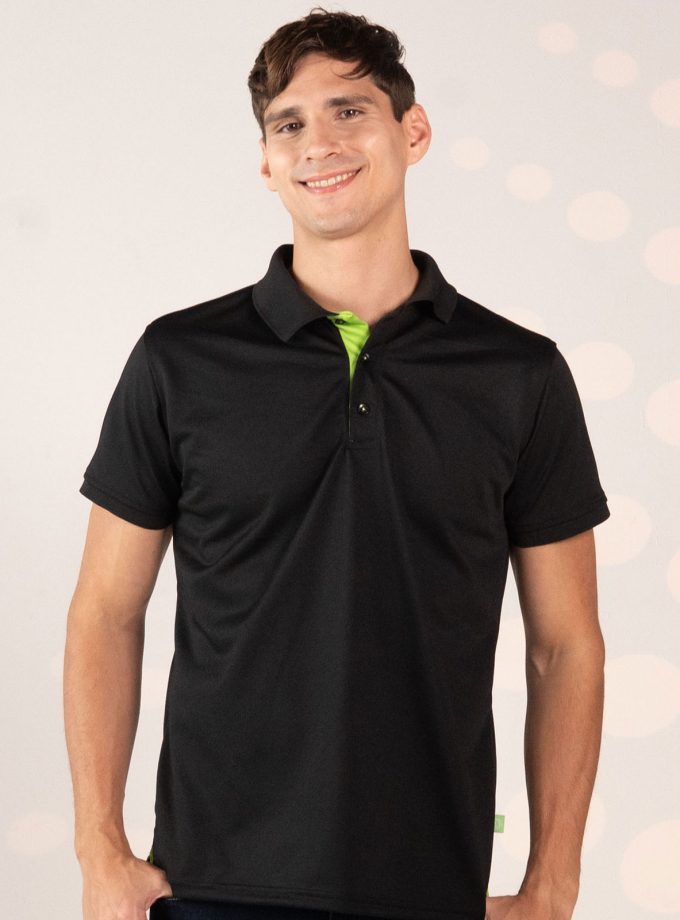 Men's Black Pique Polo Shirt - Champ Fit