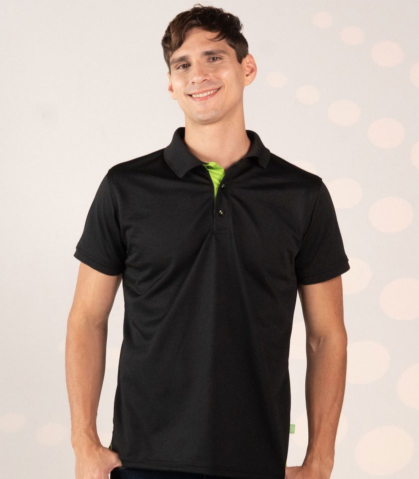 Men's Black Pique Polo Shirt - Champ Fit