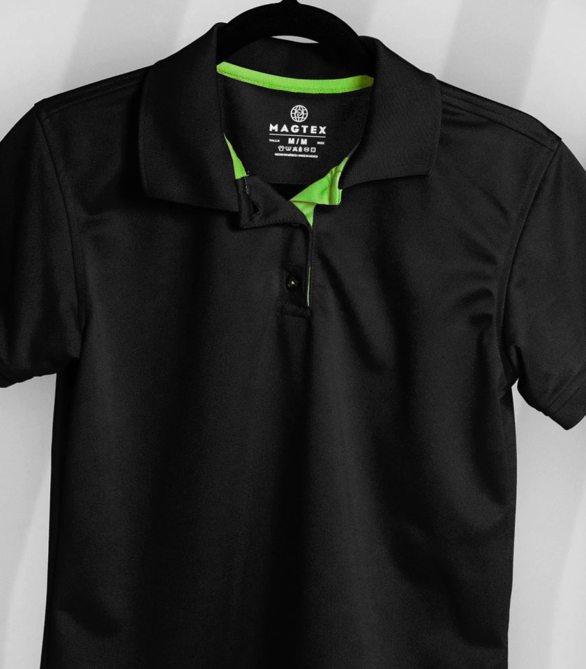 Men's Black Pique Polo Shirt - Champ Fit - Image 2