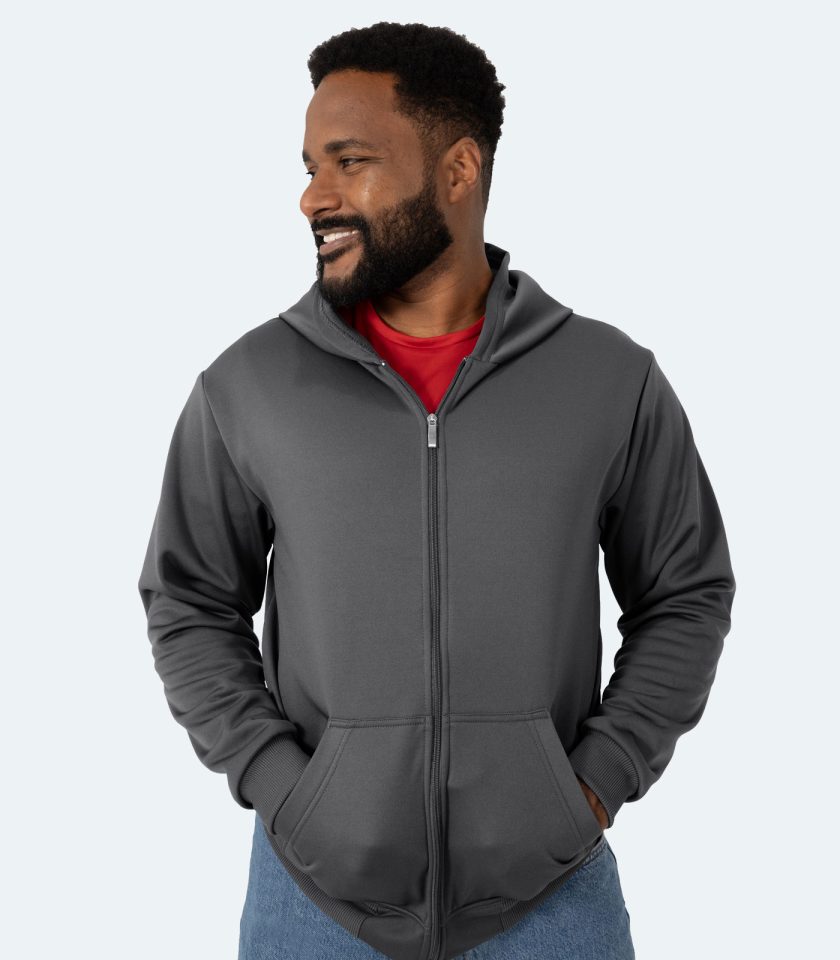 Men's Gray Full-Zip Hoodie