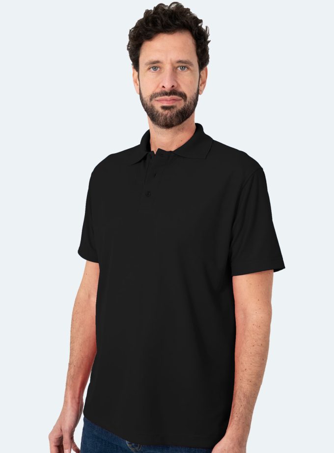 Men’s Black Short Sleeve Piqué Polo Shirt - Real Basics