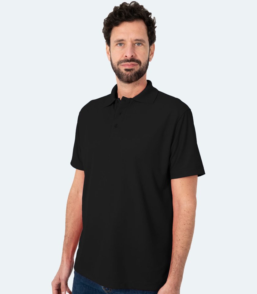 Men’s Black Short Sleeve Piqué Polo Shirt - Real Basics