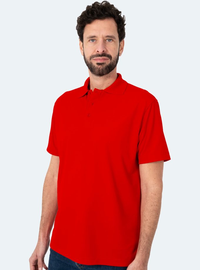 Men’s Red Short Sleeve Piqué Polo Shirt - Real Basics