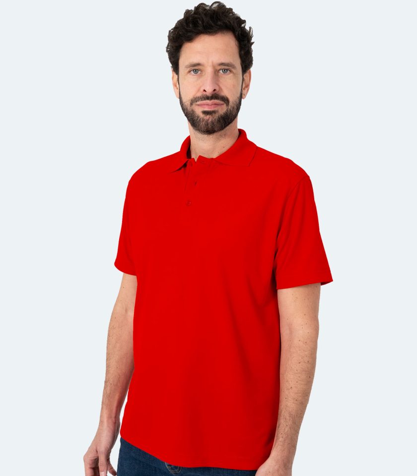 Men’s Red Short Sleeve Piqué Polo Shirt - Real Basics