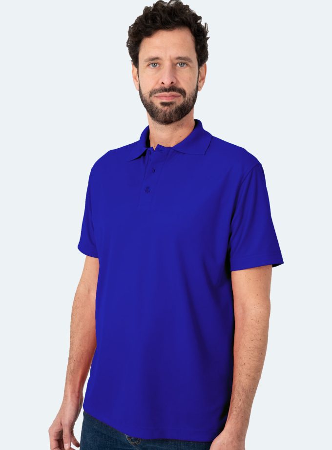 Men’s Royal Blue Short Sleeve Piqué Polo Shirt - Real Basics