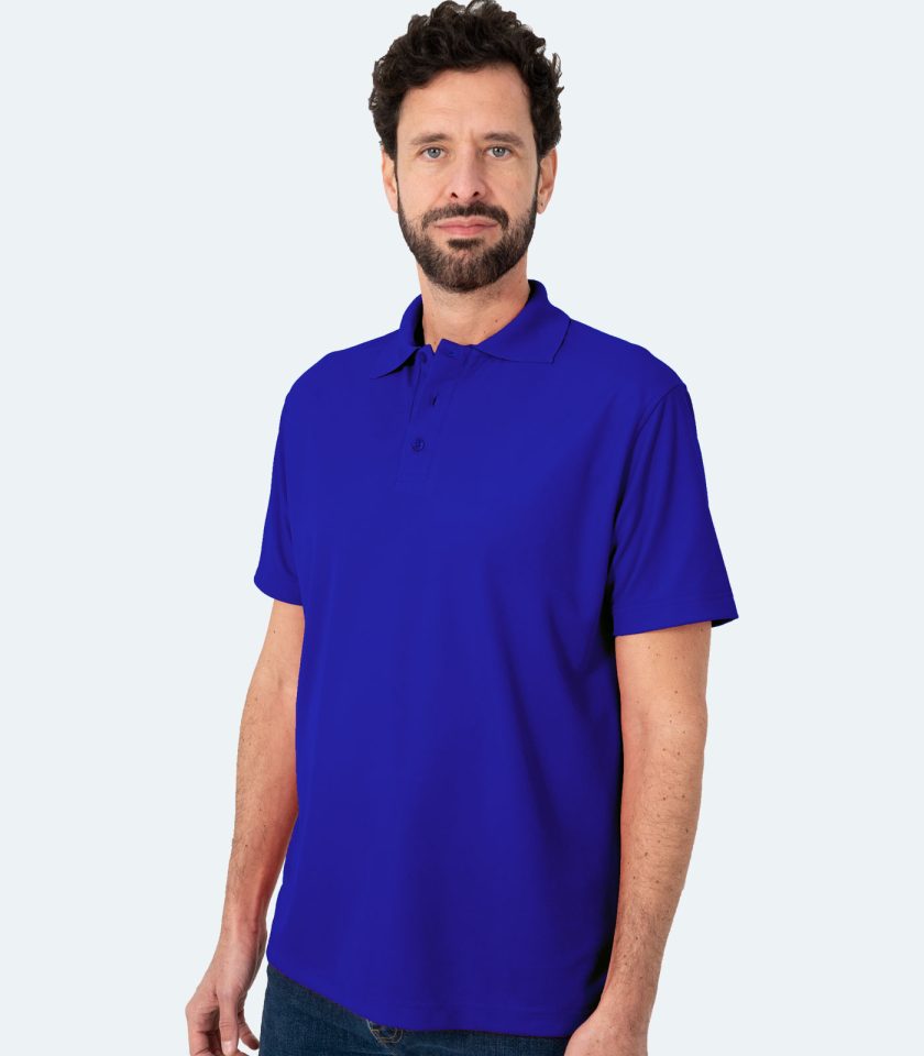 Men’s Royal Blue Short Sleeve Piqué Polo Shirt - Real Basics