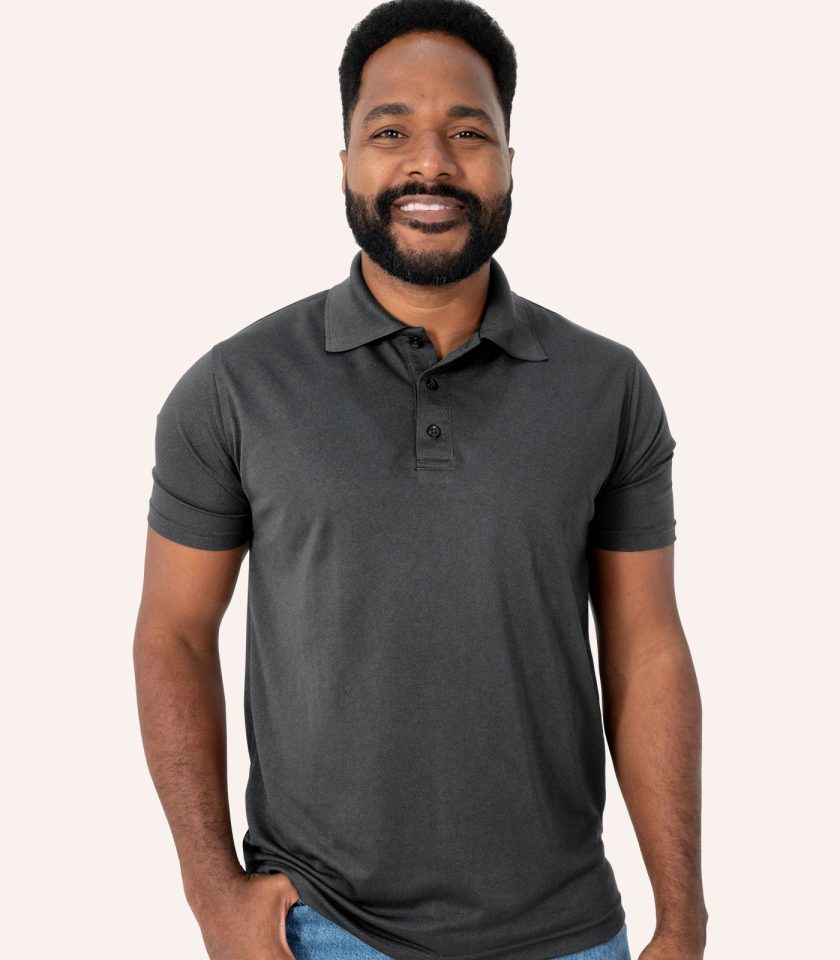 Men’s Gray Short Sleeve Piqué Polo Shirt - Real Basics