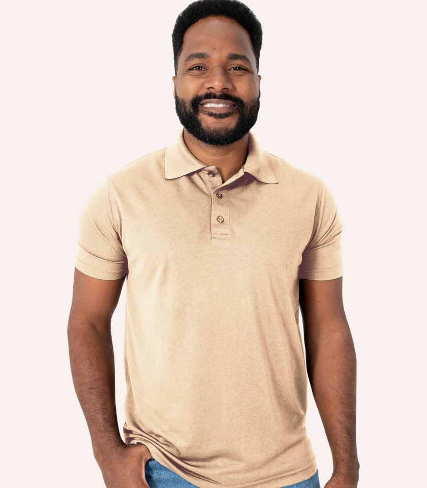 Men’s Sand Short Sleeve Piqué Polo Shirt - Real Basics