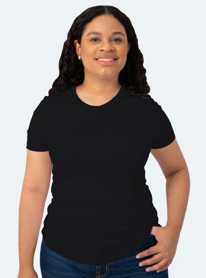 Women’s Black Short Sleeve Crew Neck Dry Fit T-Shirt – Real Basics