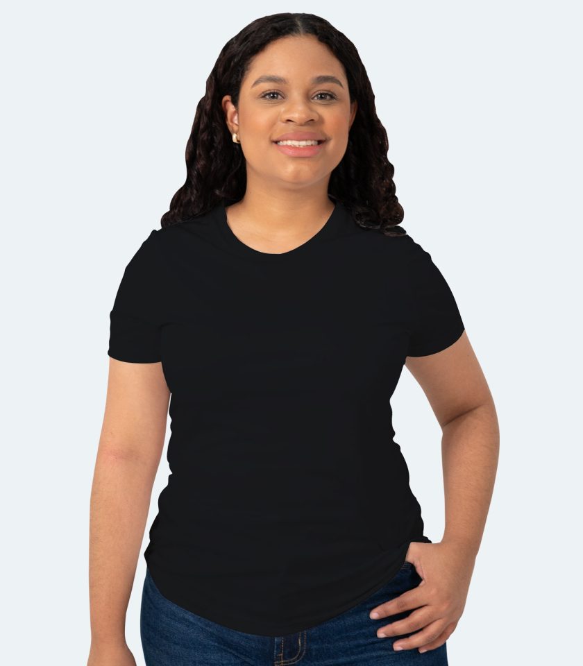 Women’s Black Short Sleeve Crew Neck Dry Fit T-Shirt – Real Basics
