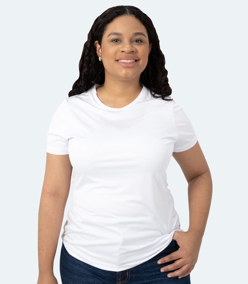 Women’s White Short Sleeve Crew Neck Dry Fit T-Shirt – Real Basics