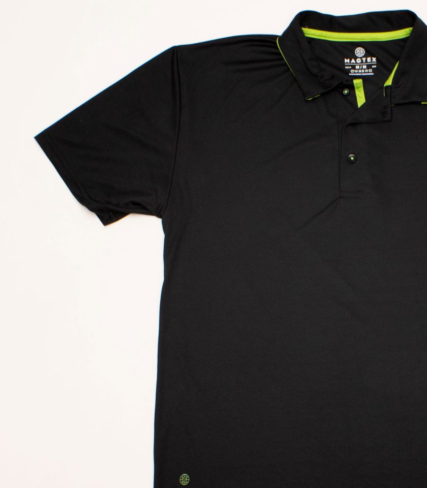 Black Dry Fit Polo Shirt - Gold Champion - Image 2