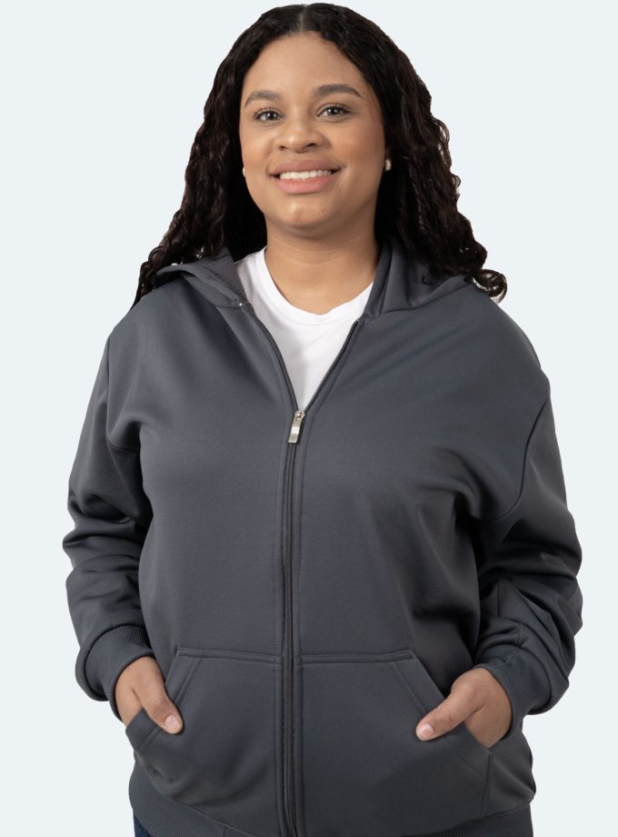 Women's Gray Full-Zip Hoodie