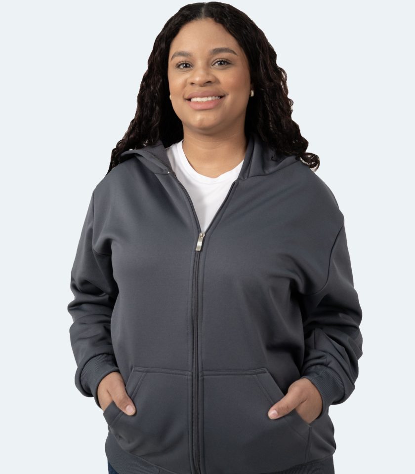 Women's Gray Full-Zip Hoodie