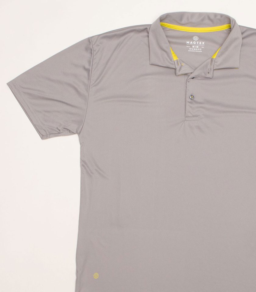 Women’s Gray Dry Fit Polo Shirt - Gold Champion - Image 2