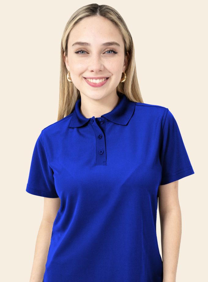 Women’s Royal Blue Polo Shirt - Real Basics Dry Fit, Short Sleeve