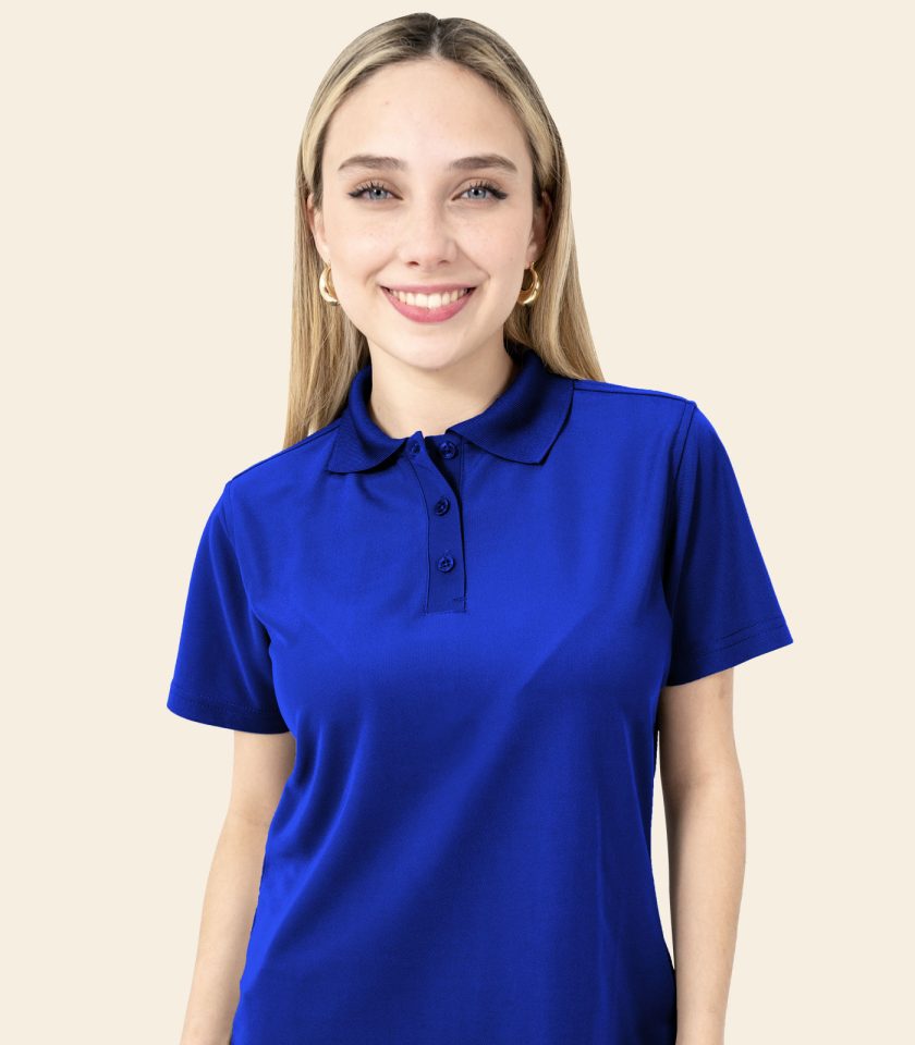 Women’s Royal Blue Polo Shirt - Real Basics Dry Fit, Short Sleeve