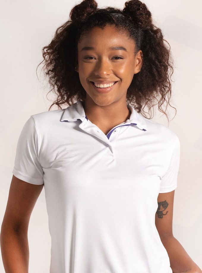 White Dry Fit Polo Shirt - Gold Champion