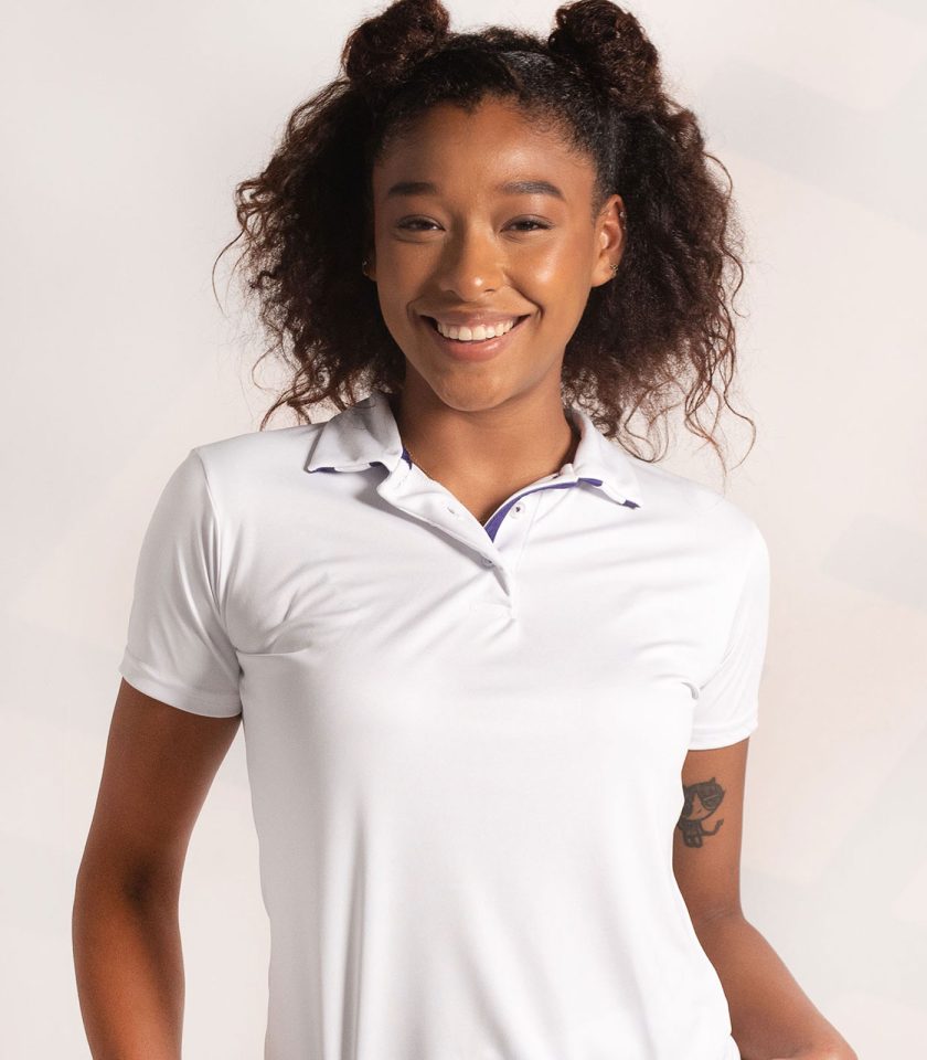 White Dry Fit Polo Shirt - Gold Champion